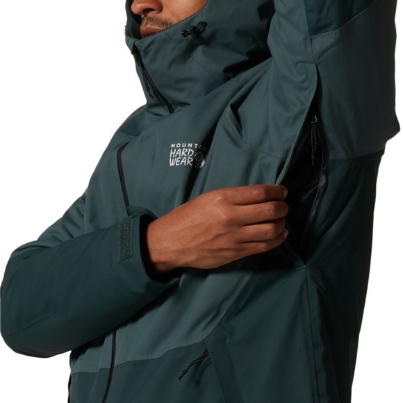 [L]Mountain Hardwear Men's Dark Green Performance Jacket - Picture 3 of 6